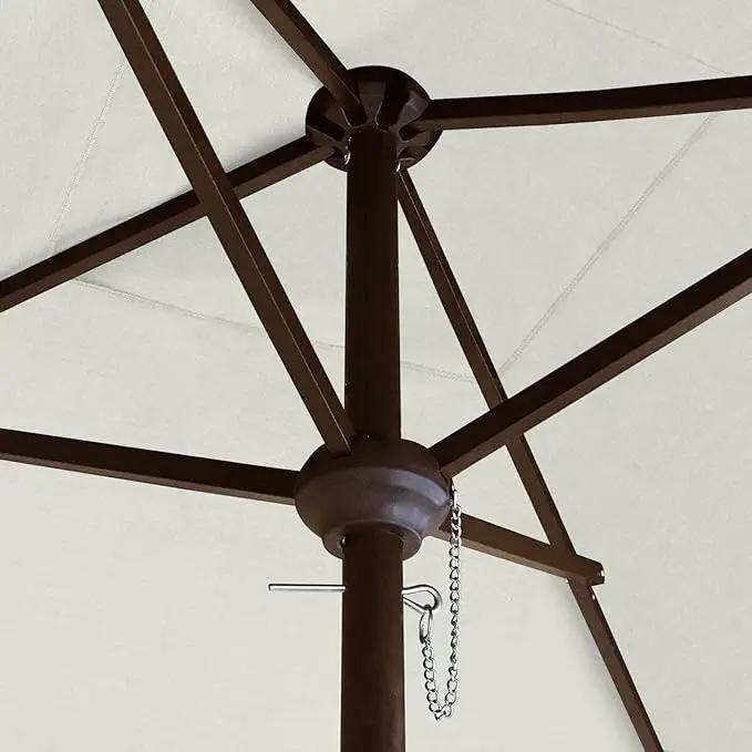 EliteShade USA 10-Year-Non-Fading 6x6Ft Square Market Umbrella Patio Outdoor Table Umbrella with Ventilation, Natural by GreenHaven Gardens