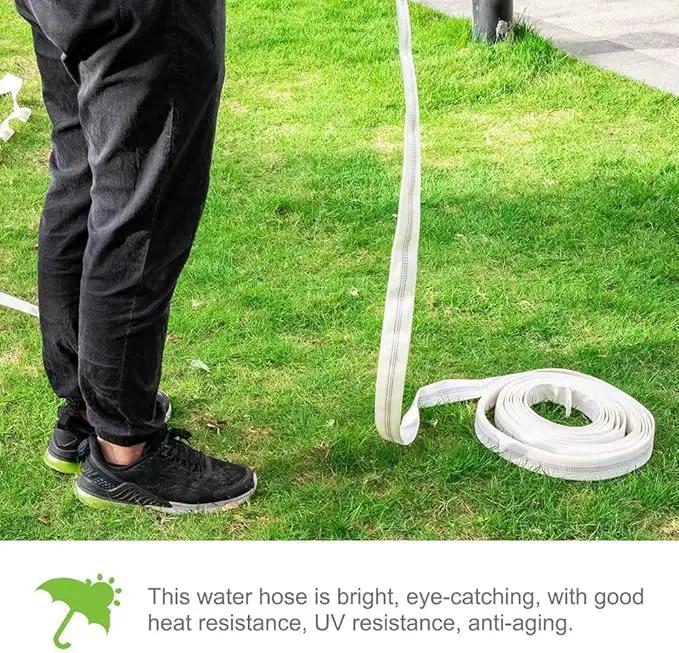 1.5"30M-98ft Lay-Flat Hose Pool Cleaning Belt Water Discharge Pump Hose With Aluminum Clamps Fittings Fire Hose Length Connection Hose Sump Pump Well Pump for House Garden and Irrigation Firehose