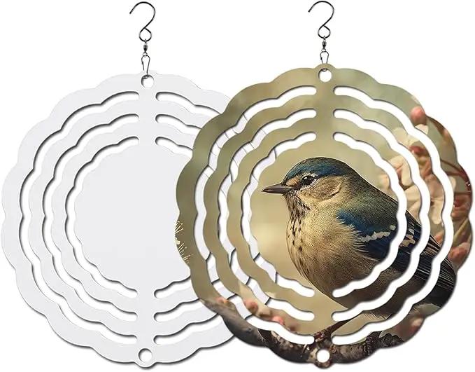 10 pcs Sublimation Wind Spinner Blanks 3 Inch Round 3D Aluminum Sublimation Blanks Wind Spinners Bulk Hanging Wind Spinners DIY Crafts Sublimation Ornaments by GreenHaven Gardens