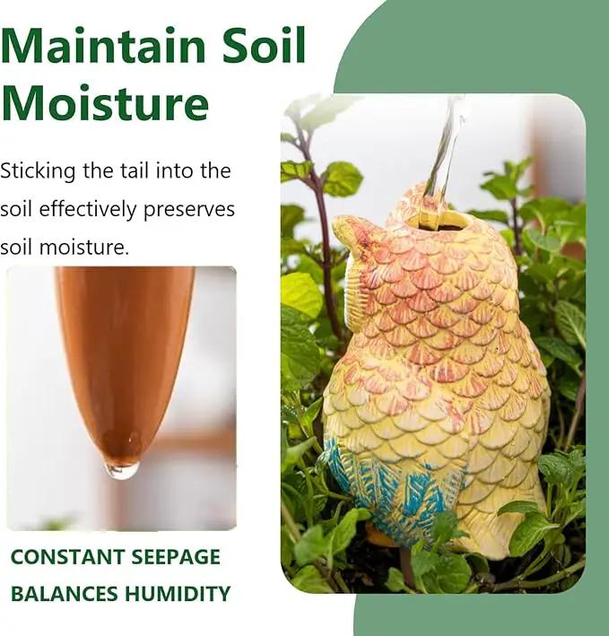 Self Watering Spikes, Self Watering Globes, Owl Shape Plant Watering Device, Terracotta Plant Watering Stakes, Automatic Watering Spikes for Indoor Outdoor Plants 4 Packs by GreenHaven Gardens