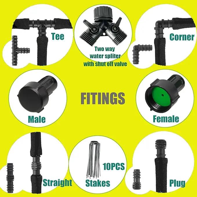 Cuckoo Soaker Hose 50ft With 1/2" Diameter-Soaker Hose Kit with Heavy Duty Rubber Hose for Irrigation-Save 70% Water-Great for Garden Flower Beds,Trees,Vegetables amd Seedings(1/2X50-2) by GreenHaven Gardens