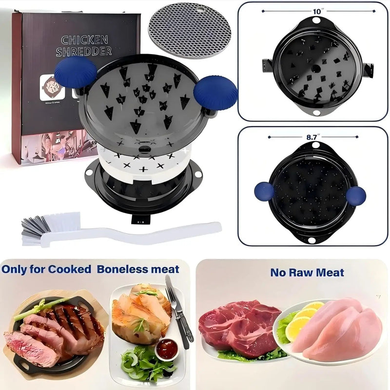 Chicken Shredder Meat Shredder Tool Twist Chicken Breast Shredder Large-Shredding Tools Chicken Breast, Pulled Pork, Beef with Stainless Steel Spikes (Blue&Black) by GreenHaven Gardens