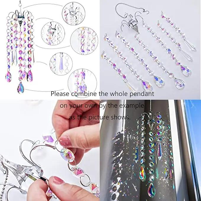 H&D HYALINE & DORA Chandelier Wind Chimes AB Coating Crystal Prisms Hanging Suncatcher Pendant Home Decor Gifts by GreenHaven Gardens