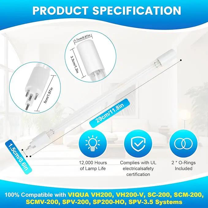 S200RL-HO for VIQUA Replacement Üν Lamp for VIQUA VH200 System, Üν Bulb 100% Compatible with VIQUA VH200, SC-200, SCM-200, SPV-200, SP200-HO, SPV-3.5 Systems, Lamp Life 18,000h | OEM Quality Premium by GreenHaven Gardens