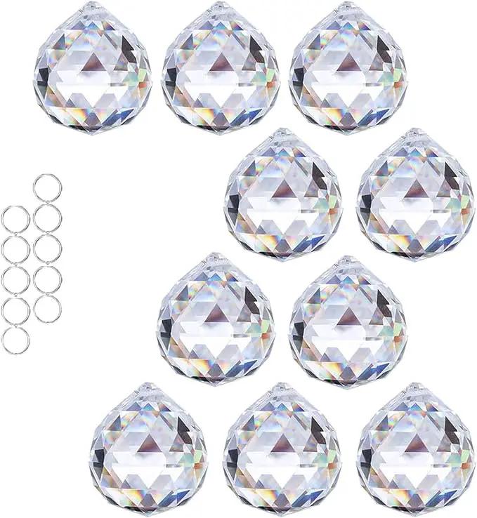 40mm 10Pack Crystal Ball Prism 1.57 Inch Decorative Ball for Chandelier Window Suncatcher Rainbow Maker by GreenHaven Gardens