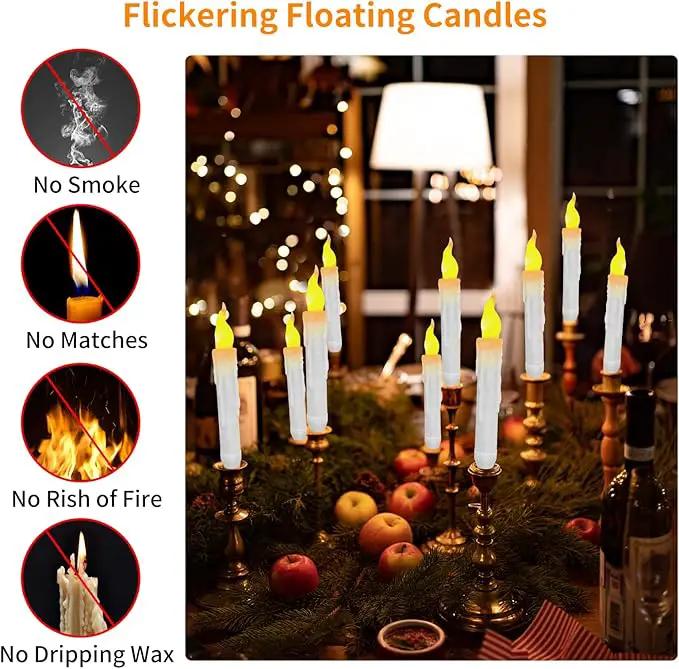 20pcs Flameless Candles with Wand, Hanging Window LED Candle, Battery Operated Warm Light Flickering Candle, Taper Candle Set for Christmas, Wedding, Birthday Party, Valentine's Day Gift by GreenHaven Gardens