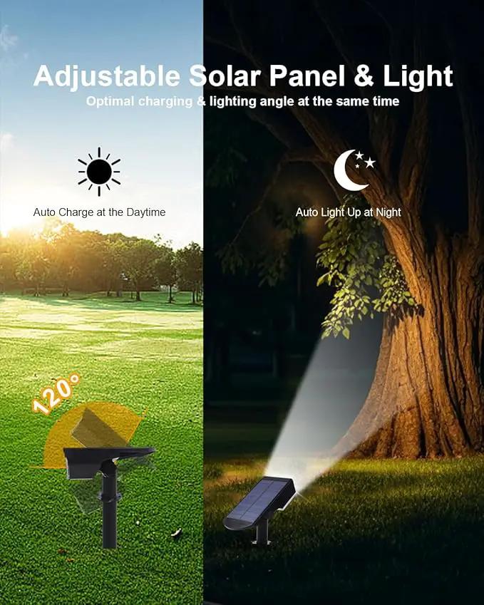 6 Pack Solar Powered Outdoor Spot Lights Outside Waterproof 20 LEDs Landscape Spotlights Dusk to Dawn for House Yard Tree, Plants, Walls, Path, Garden, Statues, Superior Accent Lamp Cool White by GreenHaven Gardens