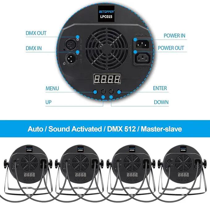BETOPPER Stage RGB LED Par Lights, DMX Sound Activated Strobe Wash for Party, Wedding, Club, Festival by GreenHaven Gardens