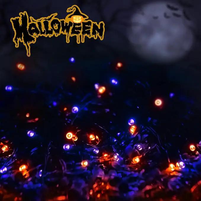 2 Pack 400 LED Solar String Lights, 8 Modes Solar String Lights for Outside, Waterproof and Solar Powered Outdoor String Lights for Holiday Christmas Yard Garden Tree Wedding Party (Orange Purple) by GreenHaven Gardens