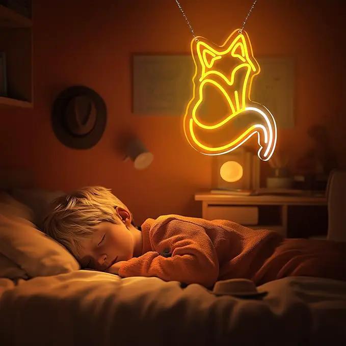 Fox Neon Signs, Fox LED Light for Wall Decor, Dimmable Neon Fox Sign Animal Sign for Fox Lovers Bedroom Living Room Bar Club Art Decor Gifts(14.2 x 9.4 inches) by GreenHaven Gardens