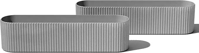 Veradek Demi Series Window Box Planter - Long Planter Box for Windowsill/Balcony | Durable Plastic-Stone Composite Material | Modern Décor for Flowers/Herbs by GreenHaven Gardens