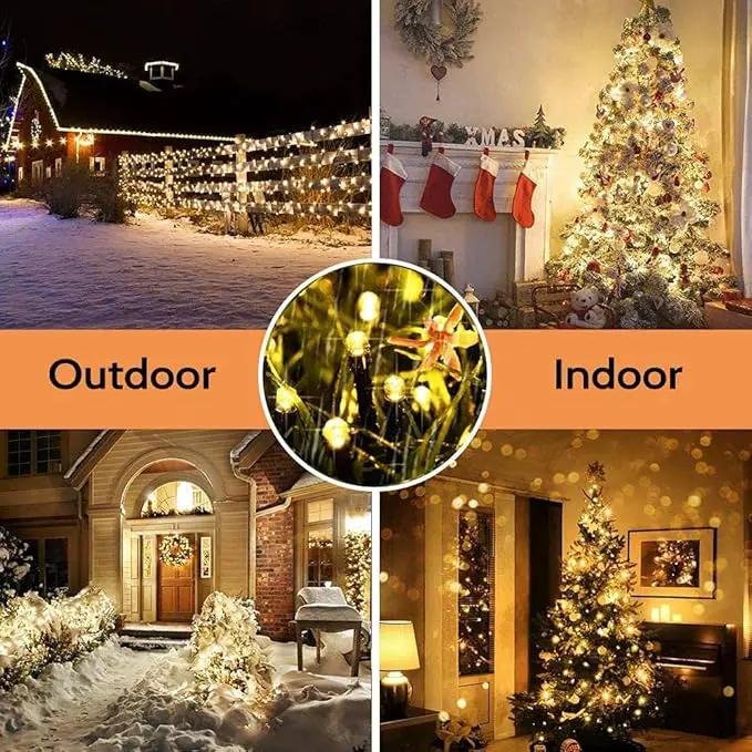Solar Christmas Lights Outdoor, 98.4ft 300 LED Solar Fairy String Lights, 8 Modes Waterproof Christmas Lights for Garden, Patio, Bush, Home, Party, Wedding, Holiday, Tree Decorations (Warm White) by GreenHaven Gardens