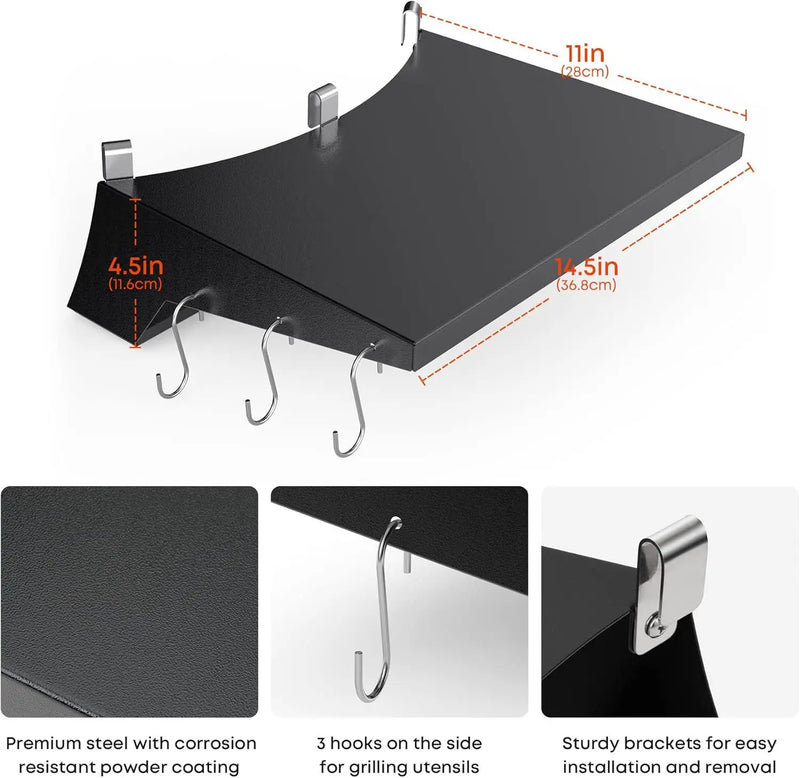 Stanbroil Grill Side Table for 22 Inch Weber Master-Touch & Original Kettle & Original Kettle Premium Charcoal Grills by GreenHaven Gardens