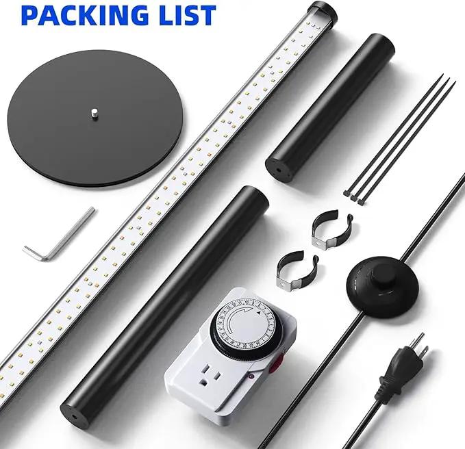 Barrina T10 Pro Standing Grow Light with Timer, 42W, 169 LEDs, Full Spectrum Vertical Grow Light for Indoor, Wide Coverage, 4FT to 5.6FT Height with Foot Switch, Ideal for Flowering and Tall Plants by GreenHaven Gardens