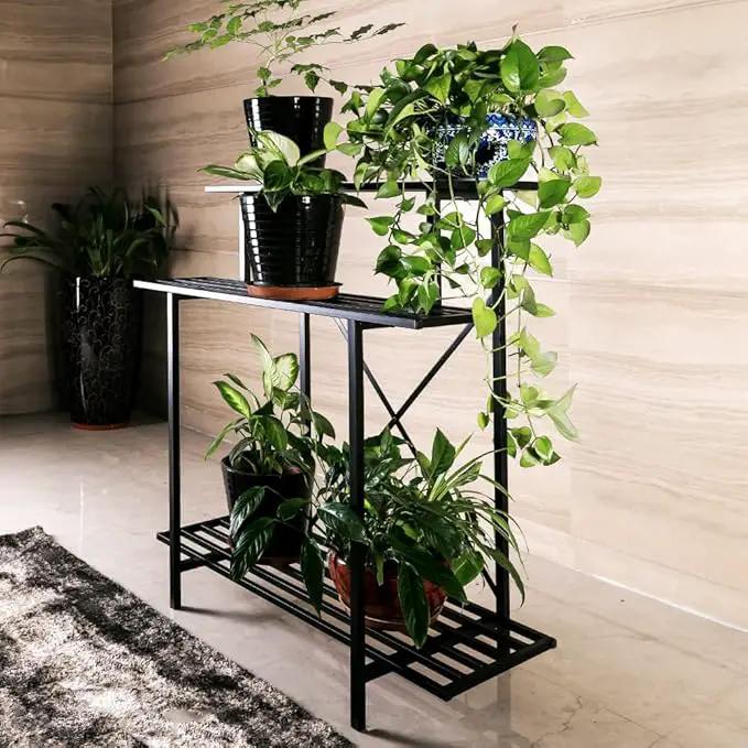 Zhongma 3 Tier Sturdy Plant Stand Space-Saving Heavy Duty Plant Holder for Home Indoor and Outdoor, L35.43 xW17.32 x H39.37 inch, 660 LBS Capacity & Heavy Duty Construction. … by GreenHaven Gardens