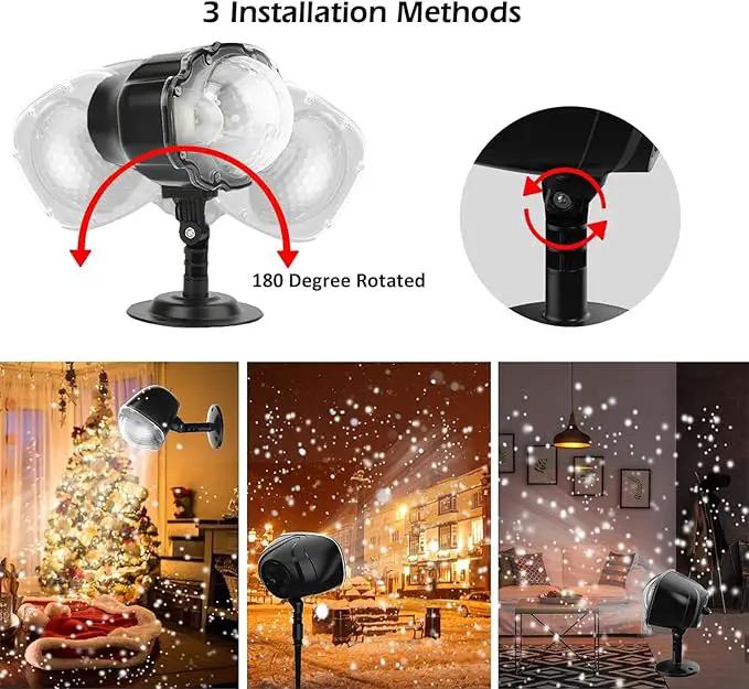 Christmas Snowfall Projector Light, Yokgrass LED Snow Projector Outdoor Holiday Lights IP65 Waterproof with Remote Control Dynamic Falling Snow Effect for Garden, Party, Halloween Landscape Decoration by GreenHaven Gardens