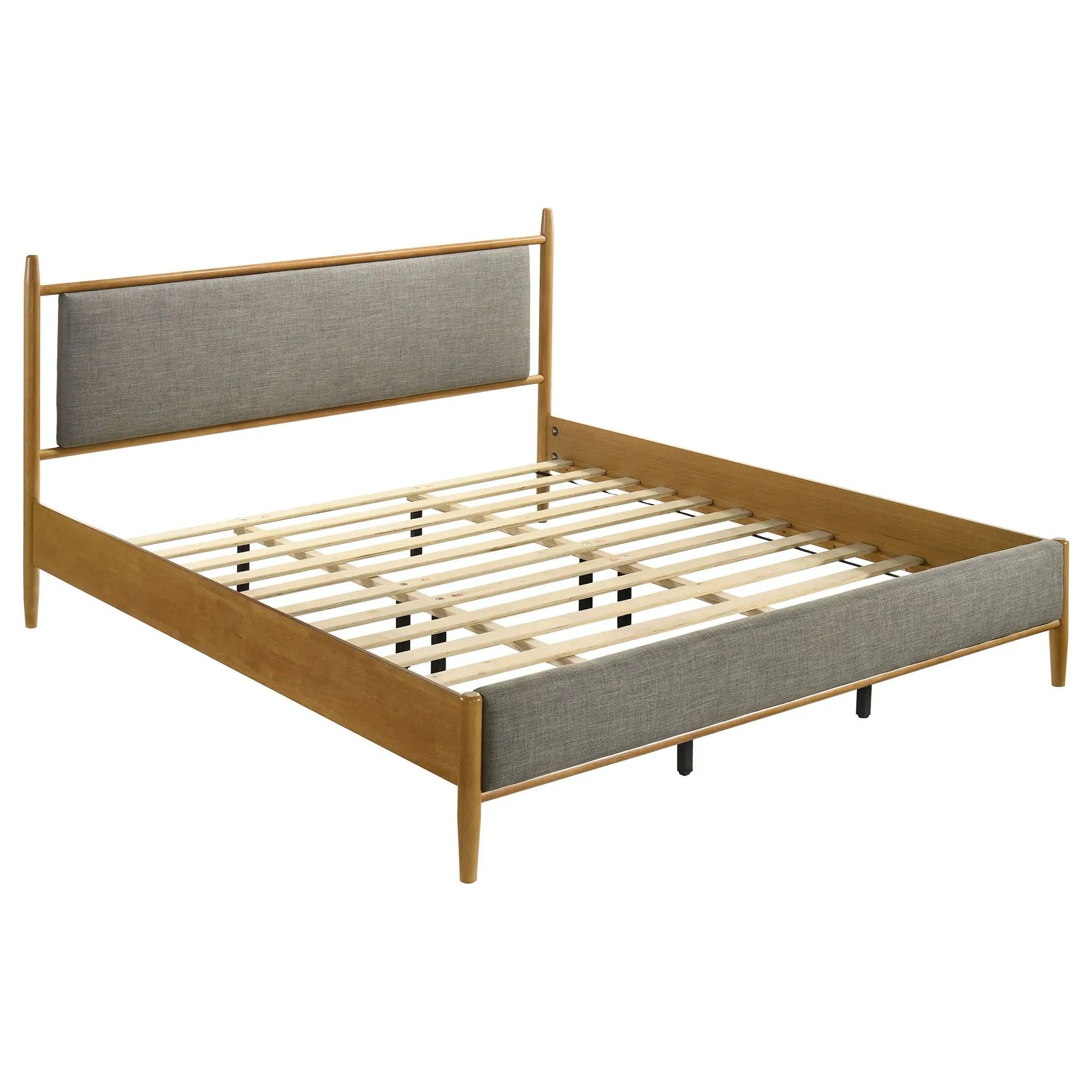 Mason 46-inch Eastern King Panel Platform Bed Light Brown by Unique Piece Furniture