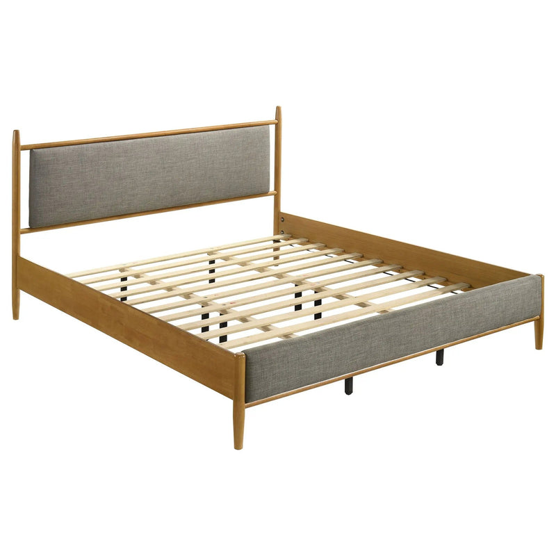 Mason 46-inch Eastern King Panel Platform Bed Light Brown by Unique Piece Furniture