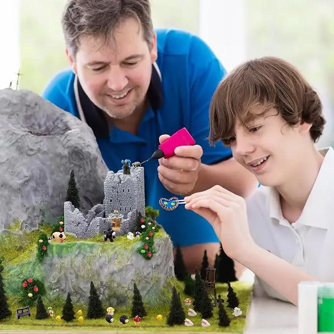Yalikop 240 Pcs Miniature Garden Accessories, Including Animals, Mini Houses, Table and Chairs and Dollhouse Decoration, Miniature Figurines, Micro Landscape Ornaments, Garden DIY Kit, Birthday Gift by GreenHaven Gardens