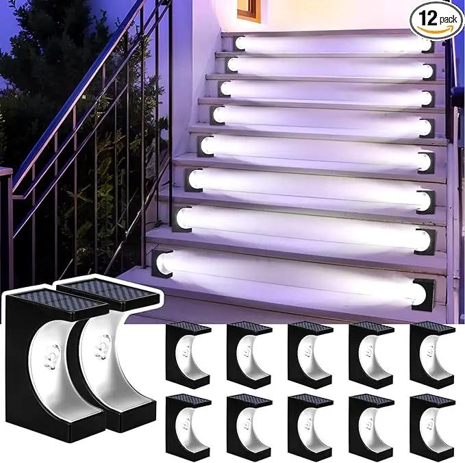 JSOT Solar Step Lights - Outdoor Stair Lights 12 Pack Deck Light Solar Powered Decor Light for Garden Yard Patio Front by GreenHaven Gardens