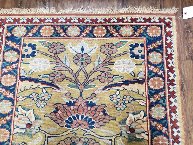 Hallway Runner Rug, Kitchen Runner, Sultanabad Hand Knotted Rug, Farmhouse Rug, 1950s Rug, Mahal Rug, Turkish Rug, Long Runner, Yellow by Jewel Rugs