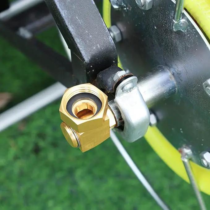 Garden Hose Reel Replacement Fitting,Brass 3/4"GHT Female to 1/2"NPT Male Swivel Elbow adapter (4.72 inches in length 1 piece) by GreenHaven Gardens