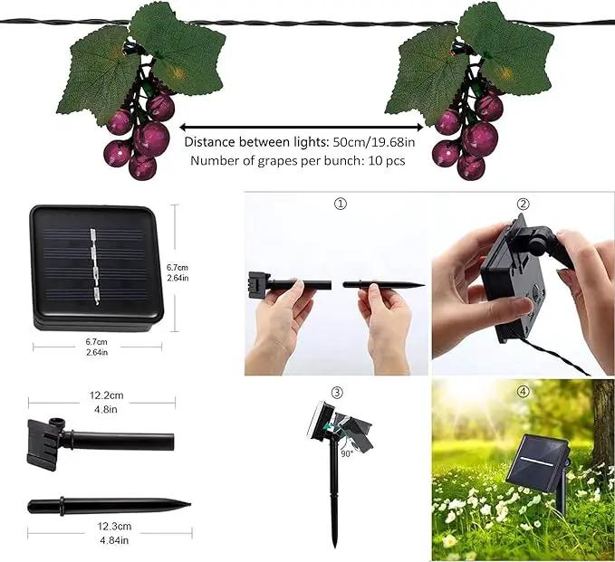keeda Solar String Lights with Vines, Waterproof 80 LED Grape String Lights Outdoor Patio Light for Bistro Backyard Umbrella Balcony Garden Wedding (Purple) by GreenHaven Gardens