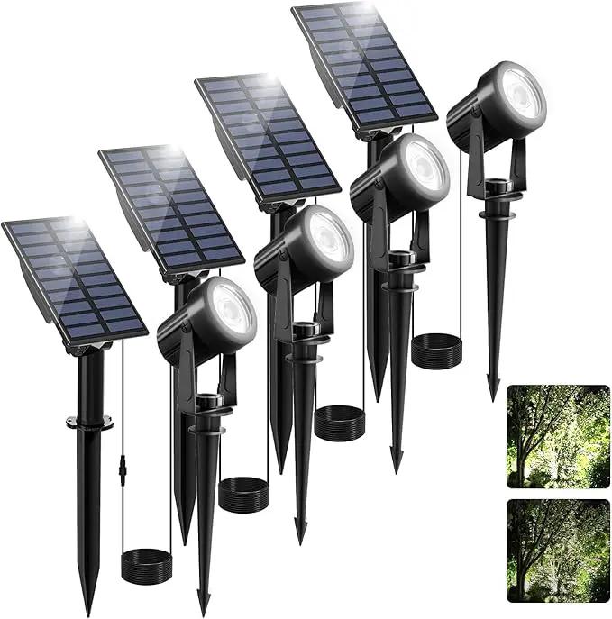 T-SUN Solar Spot Lights Outdoor Cold White Spotlights IP65 Waterproof Landscape Light Auto On/Off for Garden Yard Pathway Patio 4Pack by GreenHaven Gardens