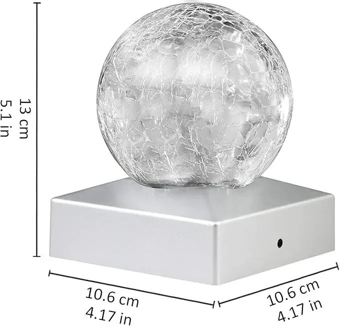 Solar Post Lights - Outdoor Post Cap Light for Fence Deck or Patio Garden Decoration- Solar Powered Gazing Ball Caps, LED Lighting, Lamp Fits 4x4 - White 4 Pack by GreenHaven Gardens