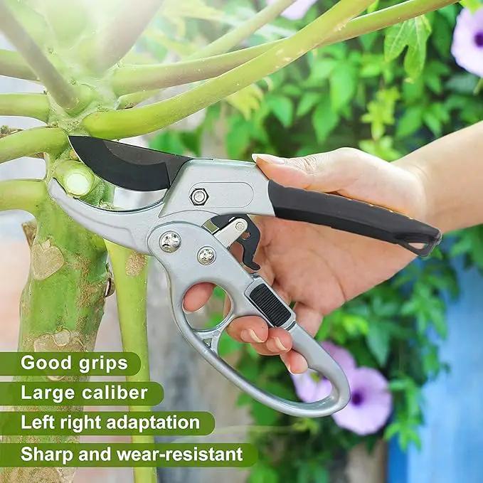 Ultra Sharp Germany Steel Pruning Shears - Cuts 3X Easier, Weak Hand Arthritis Snips, Rust-Resistant, Effortlessly 1-Inch Cut Capacity Garden Scissors, Ergonomic Handle (Black) by GreenHaven Gardens