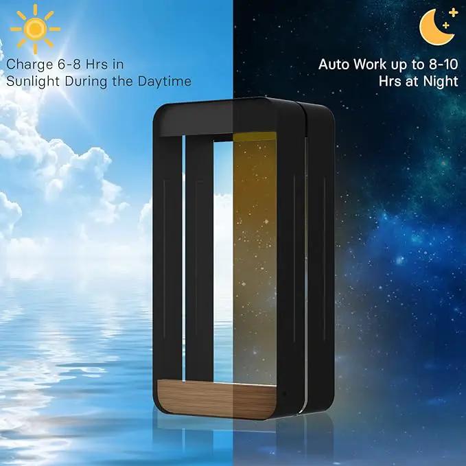 Grand patio Outdoor LED Solar Power Wall Sconce Shelf Planter, Waterproof Decor Wall Lamp Light for Porch, Patio. Solar Energy, Black(L-Rectangle) by GreenHaven Gardens