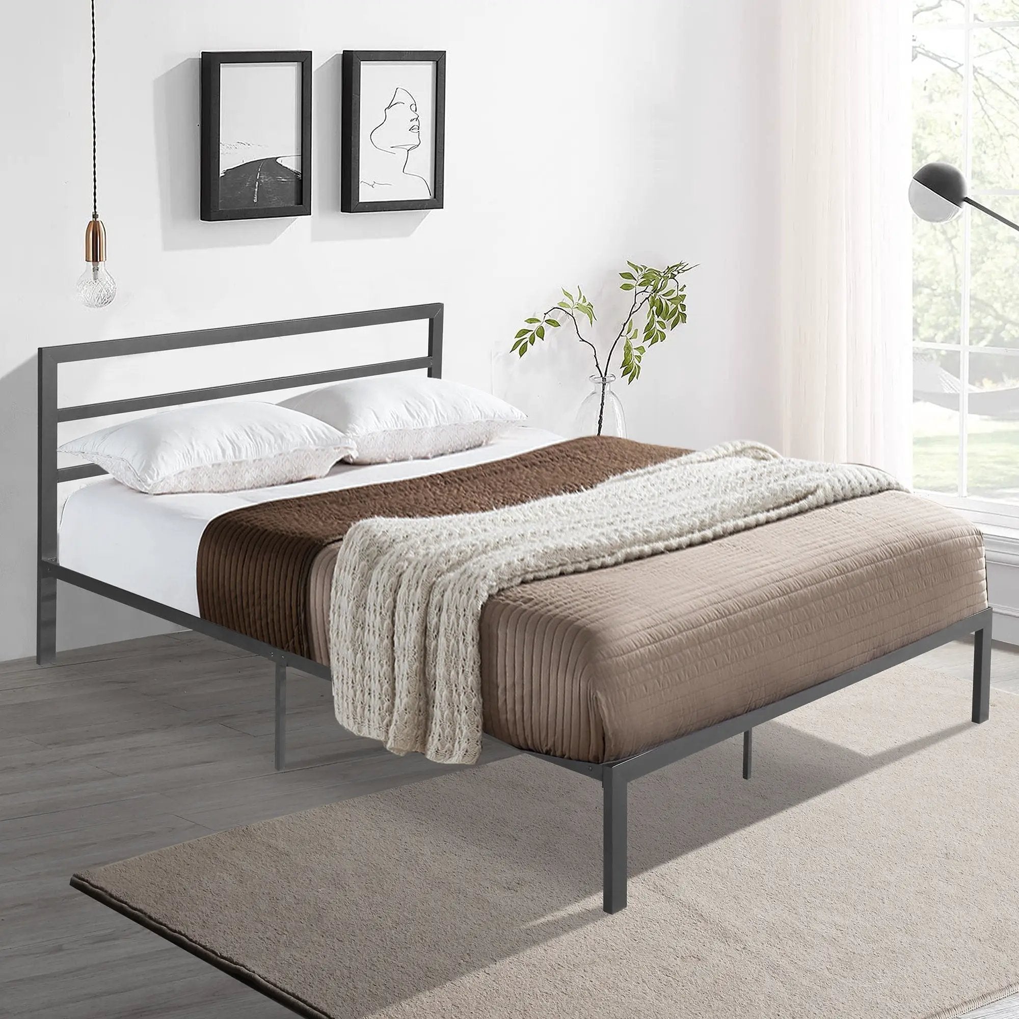 Metal Bed Frame With Headboard by Unique Piece Furniture