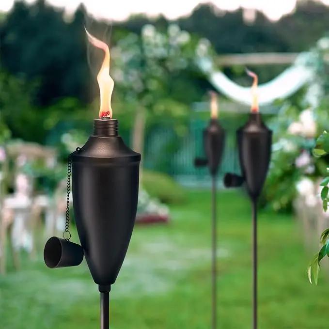 4 Pack Garden Torches for Outside， 22 oz Metal Citronella Torch with 3-Prong Grounded Stake, Perfect for Patio, Lawn, and Backyard Décor by GreenHaven Gardens