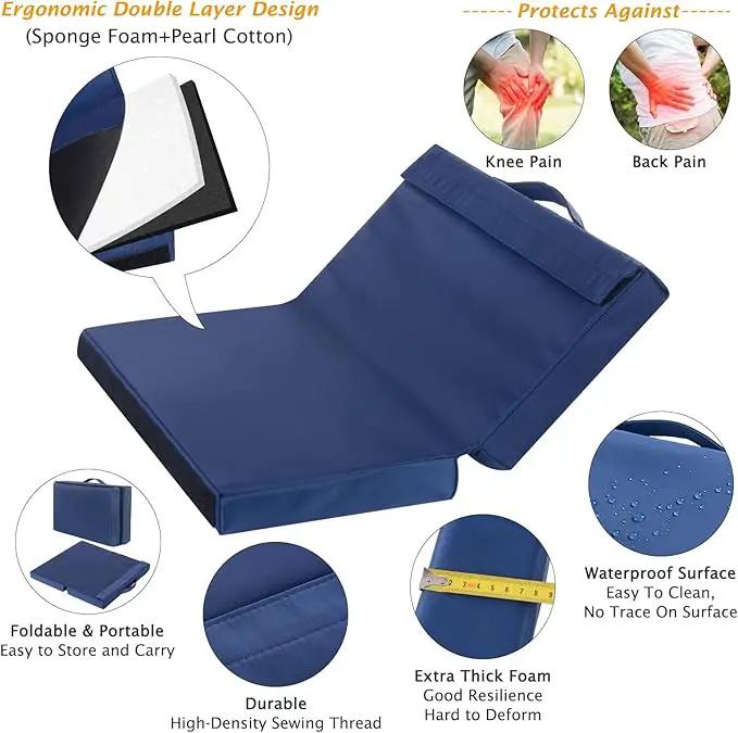 Patented Garden Kneeler and Seat Heavy Duty, Upgraded Garden Bench with Thicker Wider Soft Detachable Kneeling Pad, with 2 Tool Store Pouches, Nice for Mother Father Gardeners by GreenHaven Gardens