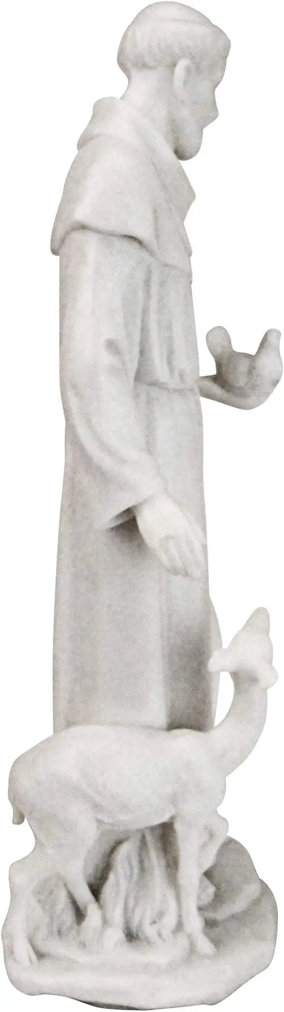 Design Toscano Francis of Assisi, Patron of Animals Religious Statue Figurine, 11 inches tall, Cast Marble Resin, White Finish by GreenHaven Gardens