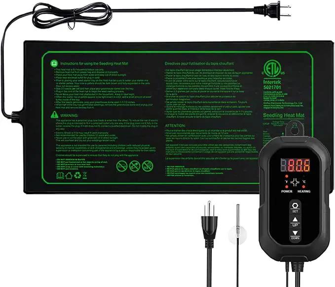 20"x 10" Seedling Heat Mat with Digital Thermostat Combo Set,ETL Certified and Durable Waterproof Warm Hydroponic Heat Mat for Germination,Indoor Gardening,Brewing and Greenhouses by GreenHaven Gardens