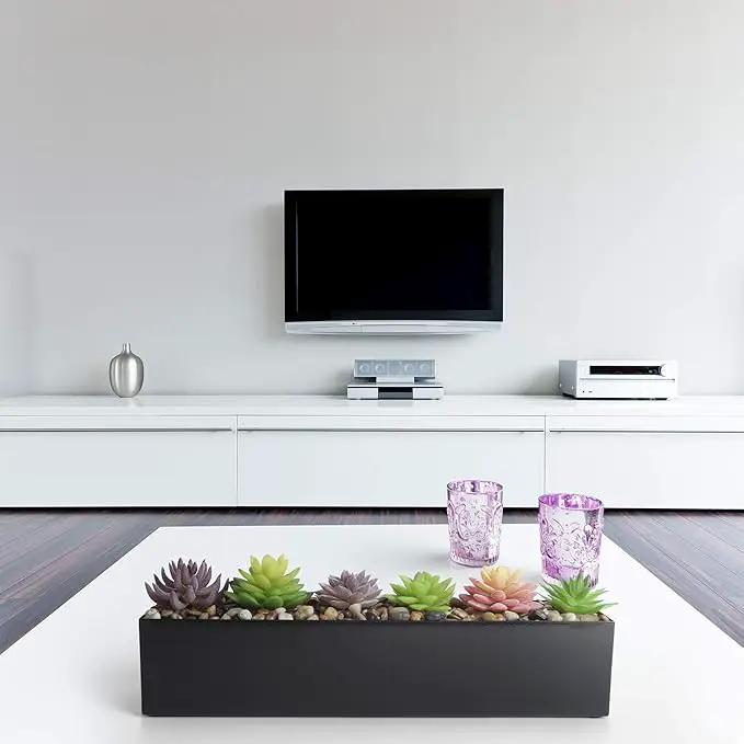 Modern Black Trough Rectangular Planter, 16“ Metal Window Planter Box for Succulent, Small Rectangle Box for Desk or Windowsill, Stainless Steel, Great Gift Ideas for Women Men by GreenHaven Gardens