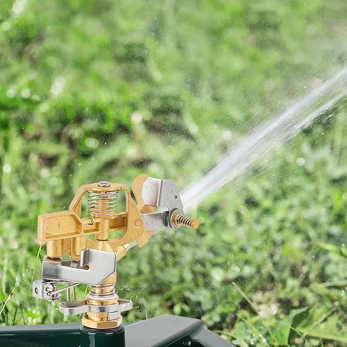 1/2 Inch Brass Sprinklers Head,Heavy Duty Water Sprinkler for Yard with 360 Degree Large Area Coverage Irrigation, Adjustable Impact Sprinklers Head Nozzle for Grass Patio Garden Irrigation by GreenHaven Gardens
