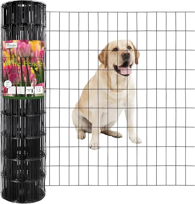 Black PVC Coated Welded Wire Fence 36 Inch x 50 Foot, 2 Inch x 4 Inch 15GA, Garden Border Fencing Roll Vinyl Coating Metal Wire Mesh Hardware Cloth for Yard Vegetable Plant Protection by GreenHaven Gardens