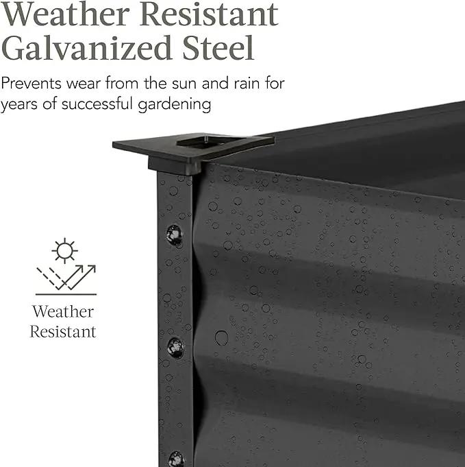 Best Choice Products 48x24x30in Galvanized Raised Garden Bed, Metal Elevated Planter Box, Vegetable Garden for Backyard, Patio, Balcony - Charcoal by GreenHaven Gardens
