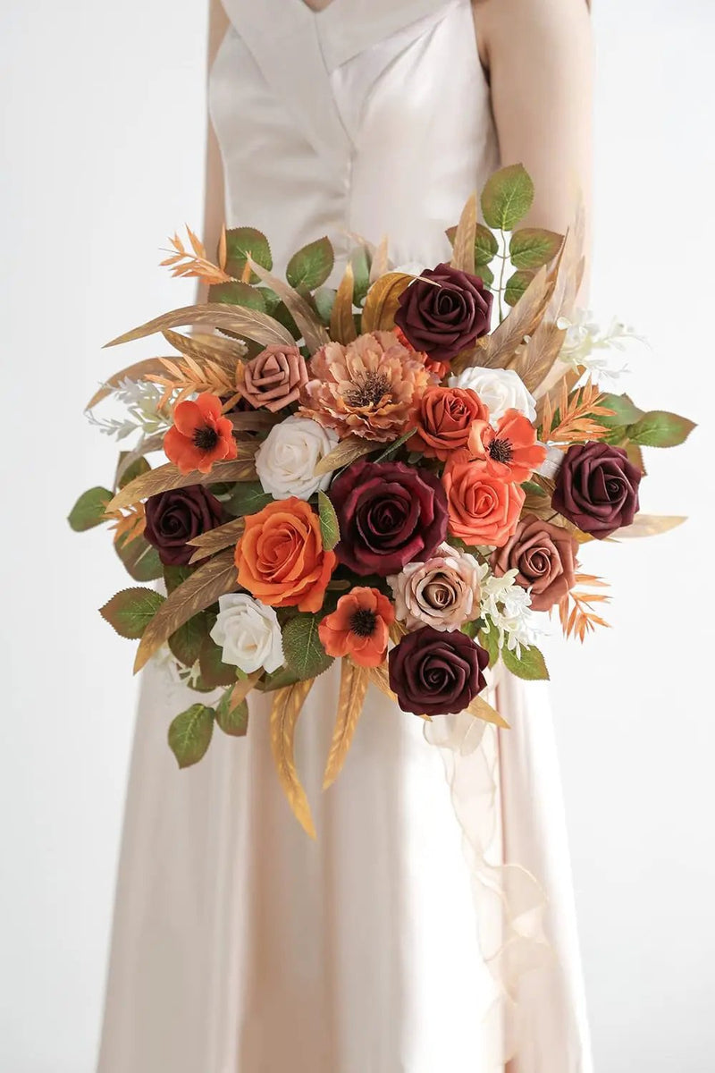 Artificial Flowers Combo Box Set Silk Fake Flowers with Foliage for DIY Wedding Bouquet Cake Flower Table Centerpieces by GreenHaven Gardens