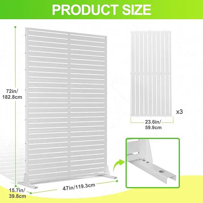 Outdoor Privacy Screen,72" H×47" W Metal Privacy Screen, Freestanding Privacy Fence Panels for Patio by GreenHaven Gardens