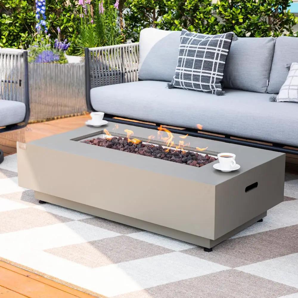 Westwood 50” Propane Fire Pit Smokeless Firepit Outdoor Gas Fire Pit for Outside Patio Firepit Table Includes Rain Cover Converter Kit Lava Rocks Lid CSA Certified by GreenHaven Gardens