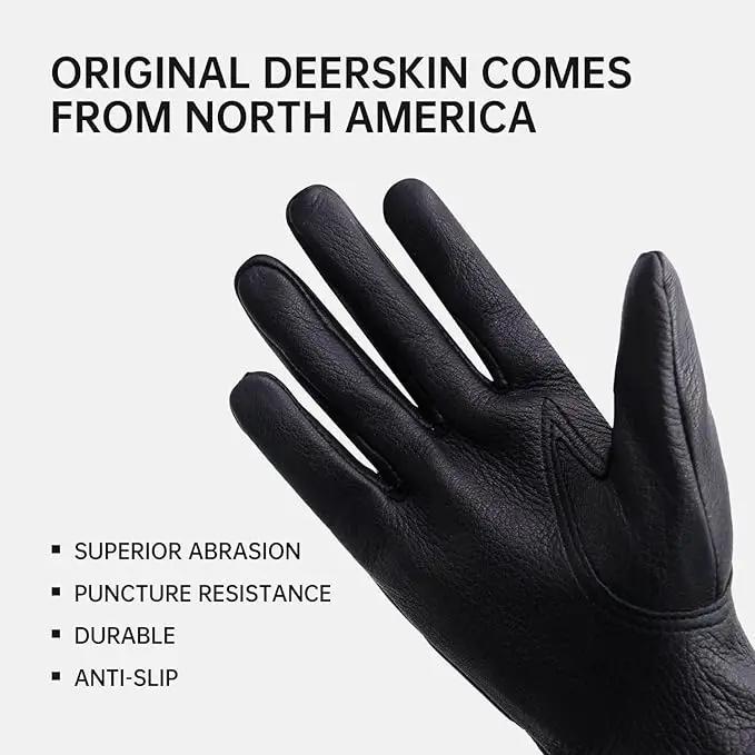 HLDD HANDLANDY Leather Work Gloves for Men & Women, Adjustable Wrist Cowhide Gardening Glove with Reinforced Palm for Driver by GreenHaven Gardens