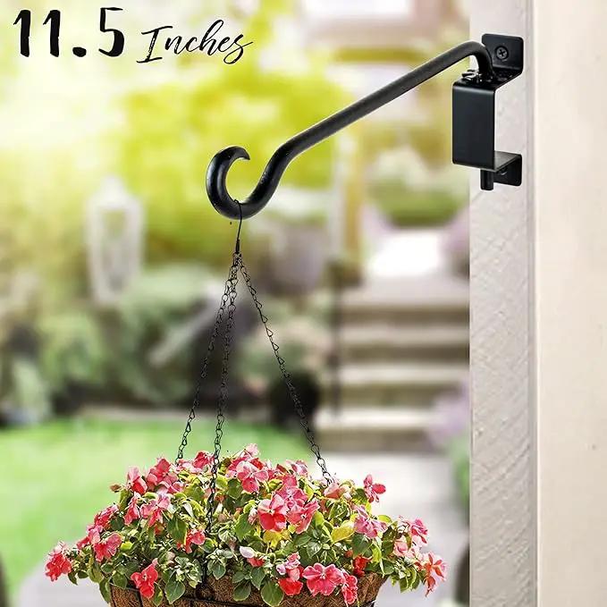 AJART Bird Feeder Hangers Outdoor: Swivel Hanging Plant Bracket for Indoor Wall Mount 12 Inch - 2 Pieces Hummingbird Feeder Hook for Flower Basket by GreenHaven Gardens