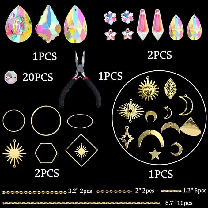 ilclviz DIY Suncatcher Making Kits for Adults 200PCS DIY Crystal Suncatcher Kit Sun Catchers Prism Supplies, DIY Gifts for Mom(Gold) by GreenHaven Gardens