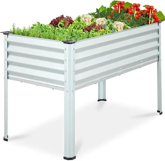 Best Choice Products 48x24x30in Galvanized Raised Garden Bed, Metal Elevated Planter Box, Vegetable Garden for Backyard, Patio, Balcony - Silver by GreenHaven Gardens