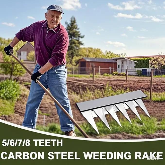 Gardening Hand Weeder Puller Tool, Manual Weeder with Detachable Blade Weeder Puller Tool,High-Carbon Steel Weed Removal Tool for Farm Lawn Garden, 5/6/7/8 Teeth Sizes (5 Teeth) by GreenHaven Gardens