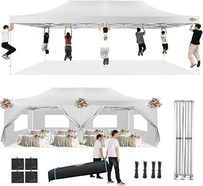 COBIZI 13x26 Pop Up Tent 13x26 Canopy with Sidewalls Heavy Duty Canopy Party Tent for Parties, Outdoor Wedding Large Event Tent Wind Waterproof UPF 50+ Ez Up in Garden Lawn with Roller Bag, White by GreenHaven Gardens