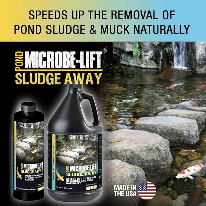 MICROBE-LIFT MLXSA5G Sludge-Away Pond and Outdoor Water Garden Sludge and Muck Remover, Safe for Live Koi Fish, Plant Life, and Decor, 5 Gallons by GreenHaven Gardens